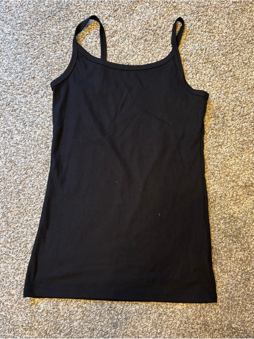 No Boundaries Black Ribbed Spaghetti Strap Tank